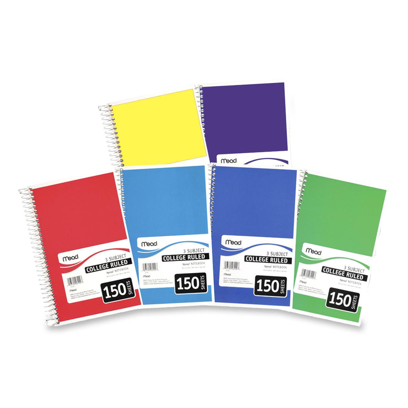 Mead Spiral Notebook, 3 Subject, College Ruled LD Products