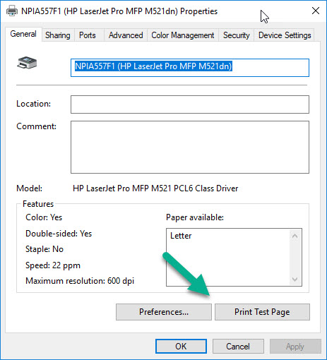 HP Ink Tank Wireless 415 Head Test Print 