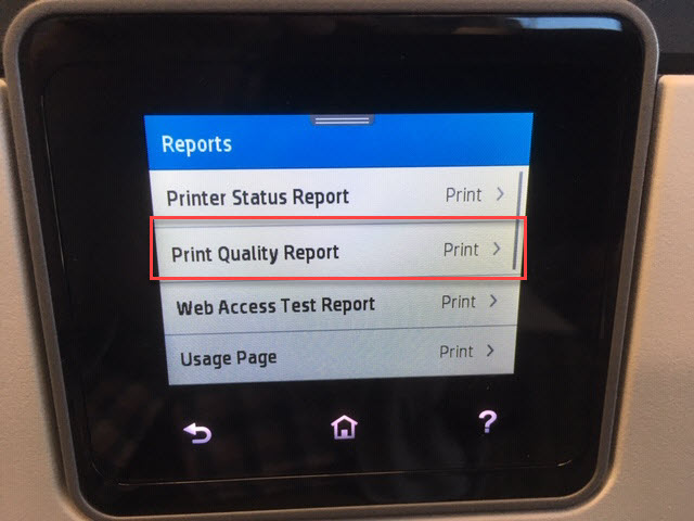 print quality report