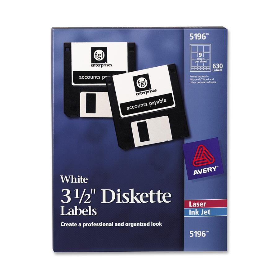 Avery Round Diskette Label 630 per box (White) LD Products