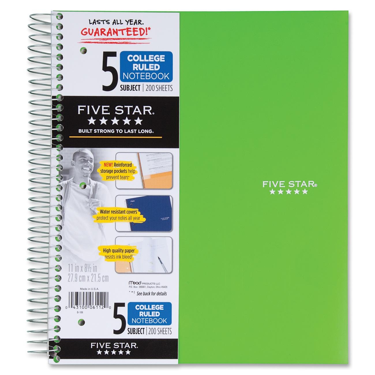 Five Star 5Subject Trend Notebook LD Products