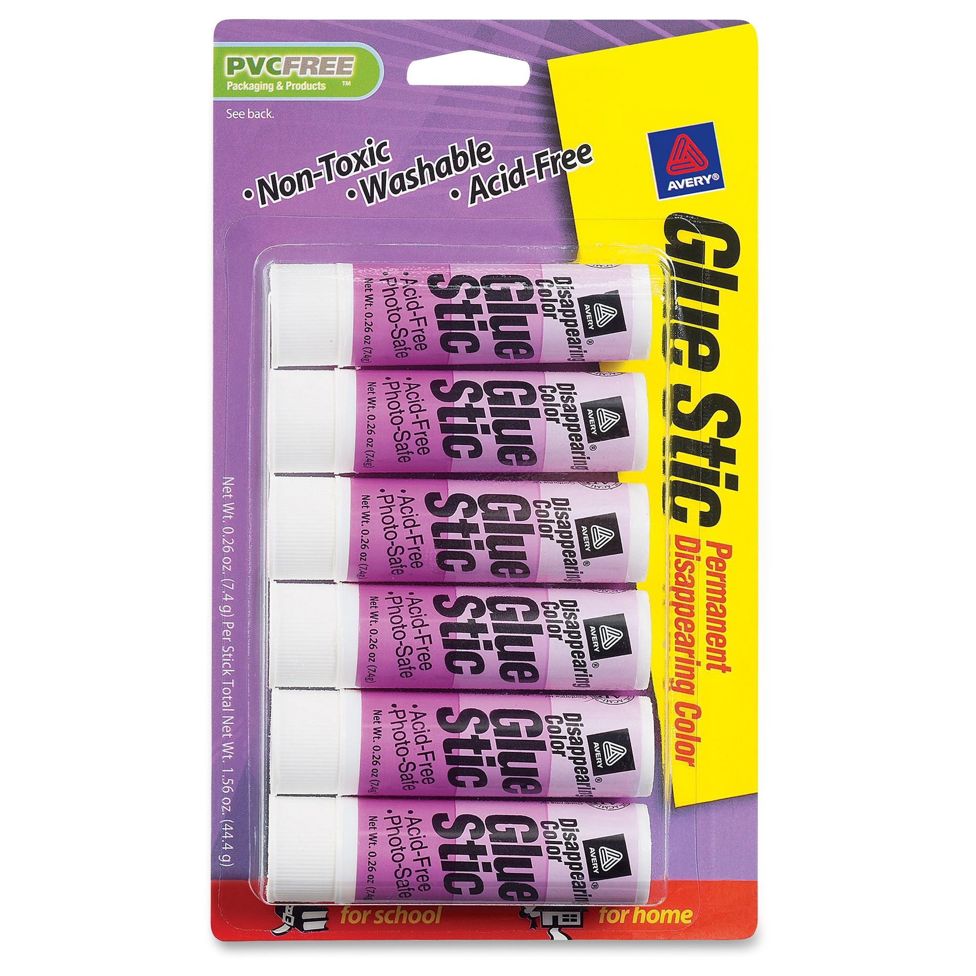 Avery Clear Drying Permanent Glue Stics 6 per pack LD Products