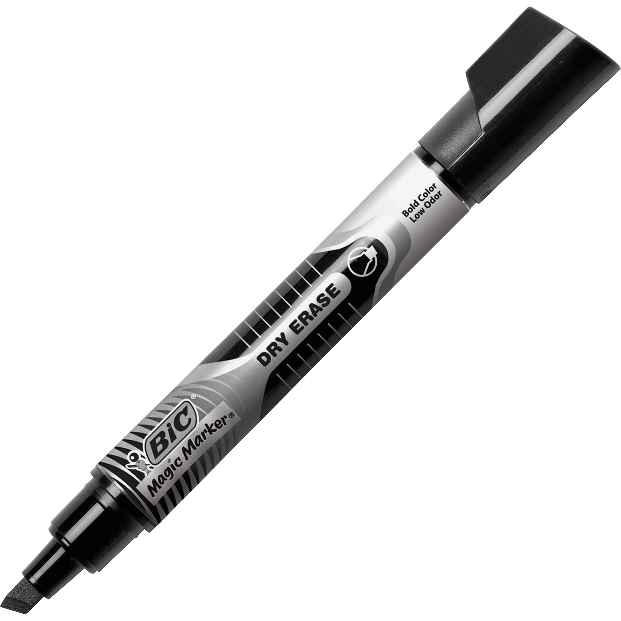 BIC Chisel Tip Dry Erase Magic Markers, Black - 12 Pack - LD Products