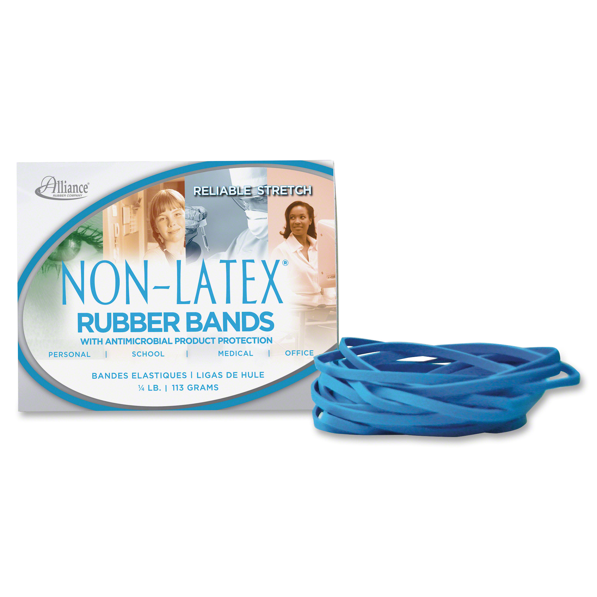 Alliance NonLatex Antimicrobial Rubber Bands, 54 Assorted Sizes 1