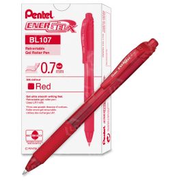 Pentel Energel XM Click BLN75 - Penna A Sfera 0,5 Mm, Inchiostro Rosso, Asciugatura Istantanea, Confezione Da 4 - 2