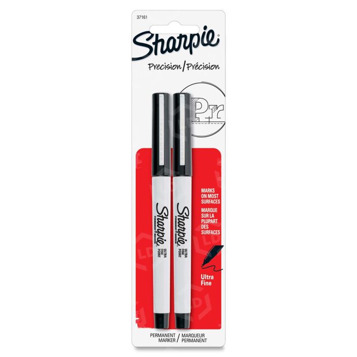 Sharpie 37161PP Permanent Marker, Ultra Fine Point, Black, 2/Pack