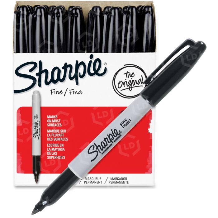 Sharpie Fine Point Permanent Marker, Black - 36 Pack - LD Products