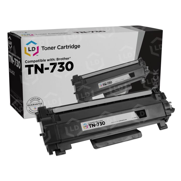 Brother Genuine TN730 Standard Yield Black Toner Cartridge 2-Pack,  Approximately 1,200 Page
