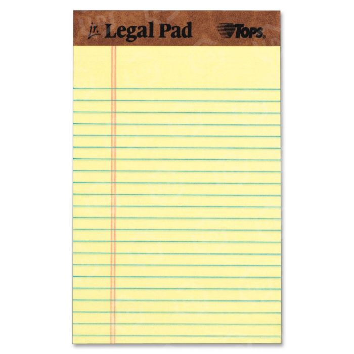 Legal Pad 5X8 Yellow