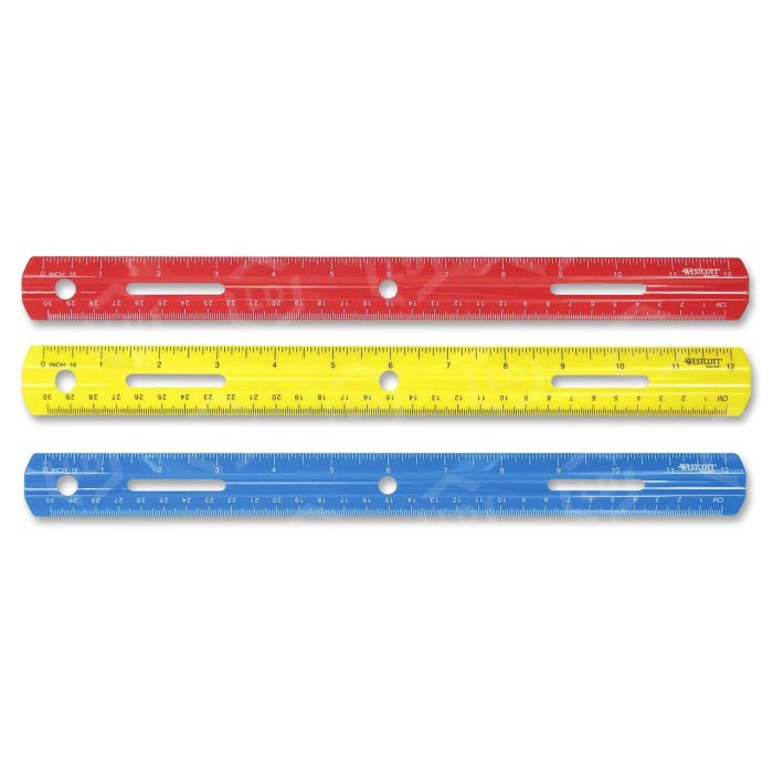 18 C-Thru Plastic Inch & Metric Ruler, Made in USA