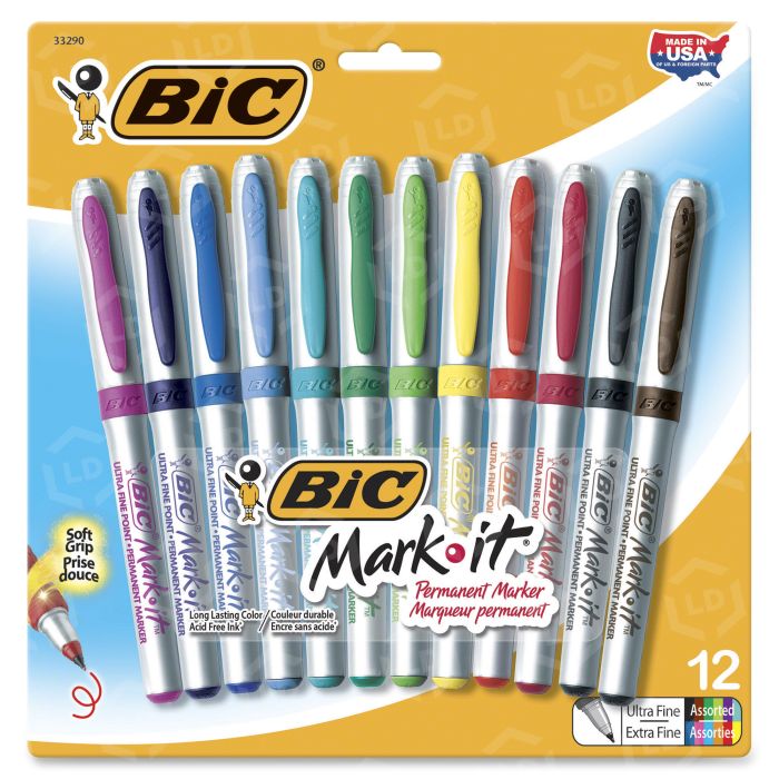 Sign Pen, Fine Point Color Markers, Assorted, Pack of 12