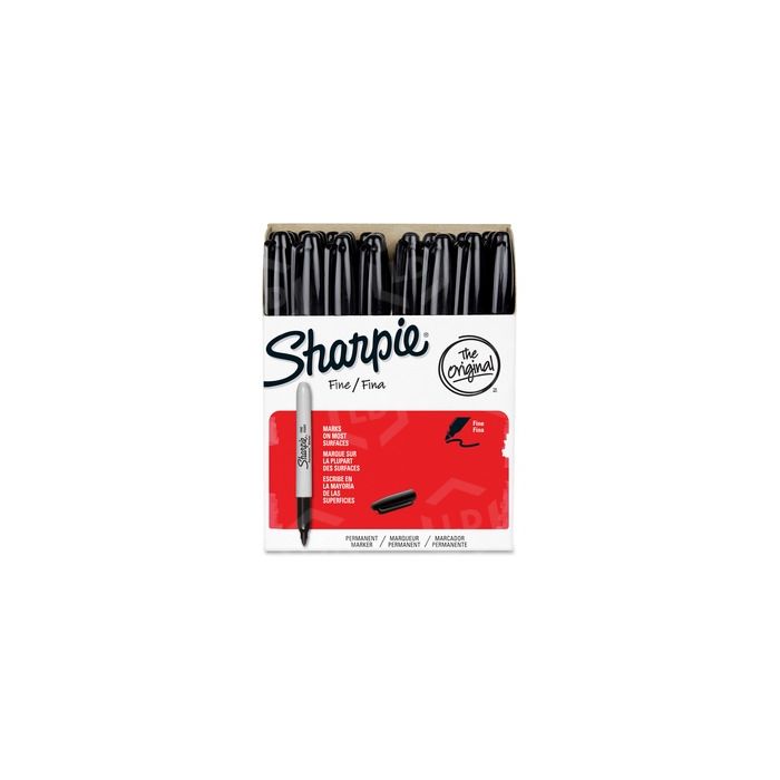 Sharpie Fine Point Permanent Marker, Black - 36 Pack - LD Products