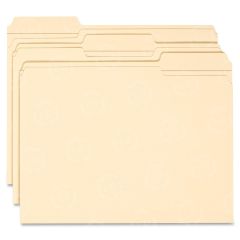 Smead Top Tab File Folder - 100 per box - 8.50" x 11" - 1/3 Tab Cut on Assorted Position - Manila