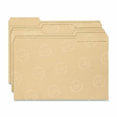 Smead Antimicrobial Folder - 100 per box Letter - 8.50" x 11" - 1/3 Tab Cut on Assorted Position - Manila