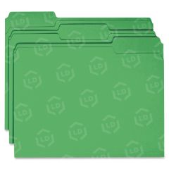Smead Colored File Folder - 100 per box Letter - 8.50" x 11" - 1/3 Tab Cut on Assorted Position - Green