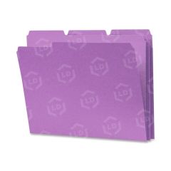 Smead Colored File Folder - 100 per box Letter - 8.50" x 11" - 1/3 Tab Cut on Assorted Position - Lavender