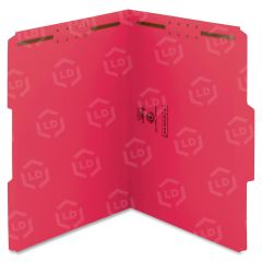 Smead Colored Top-Tab Fastener File Folder - 50 per box Letter - 8.50" x 11" - Red