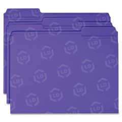 Smead Colored File Folder - Letter - 8.50" x 11" - 1/3 Tab Cut on Assorted Position - Purple - 100 / Box