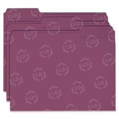 Smead Colored File Folder - 100 per box Letter - 8.50" x 11" - 1/3 Tab Cut on Assorted Position - Maroon