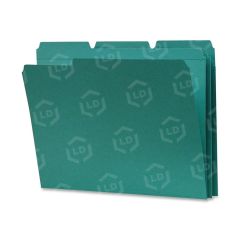 Smead Colored File Folder - Letter - 8.50" x 11" - 1/3 Tab Cut on Assorted Position - Teal - 100 / Box