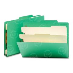 Smead Top Tab Colored Classification Folder - 8.50" x 11" - 0.25" - Tyvek - Green