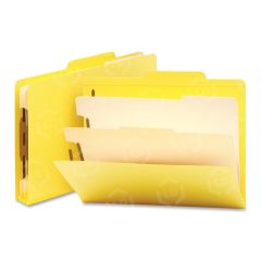 Smead Top Tab Colored Classification Folder - 8.50" x 11" - Tyvek, Manila - Yellow