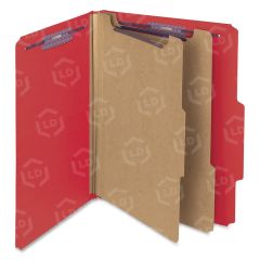 Smead SafeSHIELD Colored Classification Folder - 8.50" x 11" - Pressboard - Red