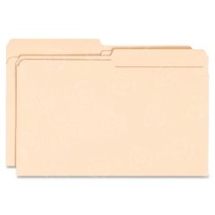Smead Manila File Folder - Legal - 8.50" x 14" - 1/2 Tab Cut on Assorted Position - Manila - 100 / Box