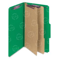 Smead SafeSHIELD Top Tab Classification Folder with Fasteners - 8.50" x 14" - Green
