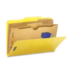 Smead SafeSHIELD Classification Folder with Pocket Divider - 8.50" x 14" - Yellow
