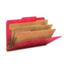 Smead SafeSHIELD Top Tab Classification Folder - 10 per box Legal - 8.50" x 14" - Bright Red