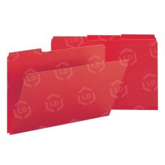 Smead Colored Pressboard Folder - 25 per box Legal - 8.50" x 14" - Tyvek - Red