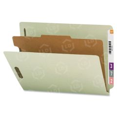 Smead End-tab 1-Div Gry/Grn Classification Flders - 8.50" x 11" - Gray, Green
