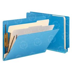 Smead End-Tab Classification Folder - 10 per box - 8.50" x 11" - Pressboard - Blue