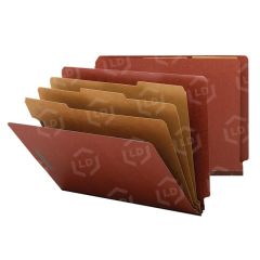 Smead End Tab Pressboard Classification Folder - 8.50" x 11" - 3" Expansion - Red