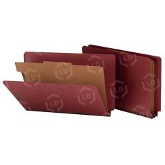 Smead End Tab Classification Folder with Divider - 10 per box - 8.50" x 14" - Red