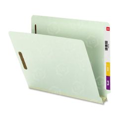 Smead End Tab Pressboard Fastener Folder - 8.50" x 11" - 2" Expansion - Gray, Green