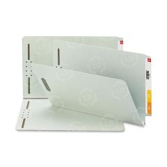 Smead End Tab Pressboard Fastener Folder - 25 per box Legal - 8.50" x 14" - 1" Expansion - Gray, Green