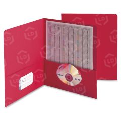 Smead Two Pocket Portfolio - 25 per box 9.75" x 11" - Leatherette - Red