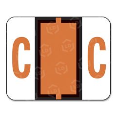Smead Bar Style Color Coded Alphabetic Label - 1.25" Width x 1" Length - 500 / Roll - Dark Orange