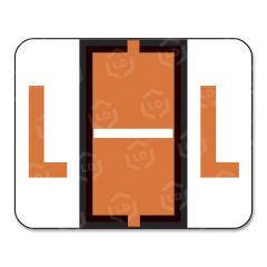 Smead Bar Style Color Coded Alphabetic Label - 1.25" Width x 1" Length - Dark Orange