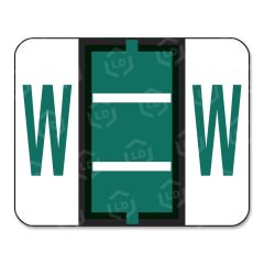 Smead Bar Style Color Coded Alphabetic Label - 1.25" Width x 1" Length - 500/Roll - Dark Green
