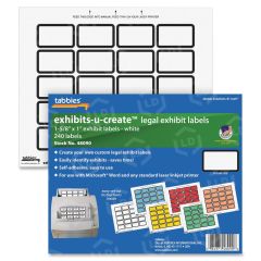 Tabbies Exhibit-U-Create Label - 240 per pack - White