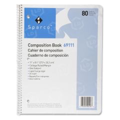 Sparco Spiral Composition Books - 80 Sheet - 16.00 lb - College Ruled - Letter - 8.50" x 11"
