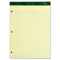 Tops Double Docket Legal Pad - 100 sheets per pad - College Ruled - 8.50" x 11.75" - Canary