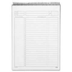 Tops Wirebound Planning Pad - 50 Sheet - 20.00 lb - 8.50" x 11.75"- White Paper