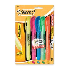 BIC Retractable Assorted Highlighter - 5 Pack