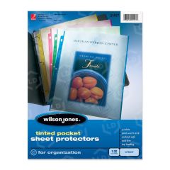 Wilson Jones Tinted Pocket Sheet Protector - 1 per pack