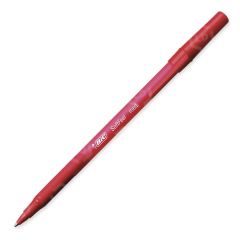 BIC Soft Feel Stic Pen, Red - 12 Pack
