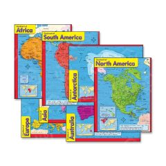 Trend Continents Learning Chart - 6 per pack